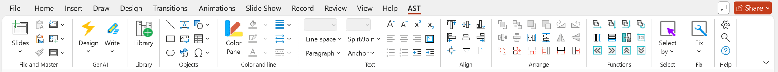 Autoslide Add-in Toolbar